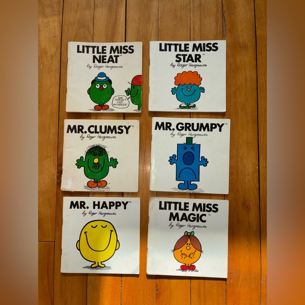 Vintage 6 x Mr Men/Little Miss Books by Roger Hargreaves 1984